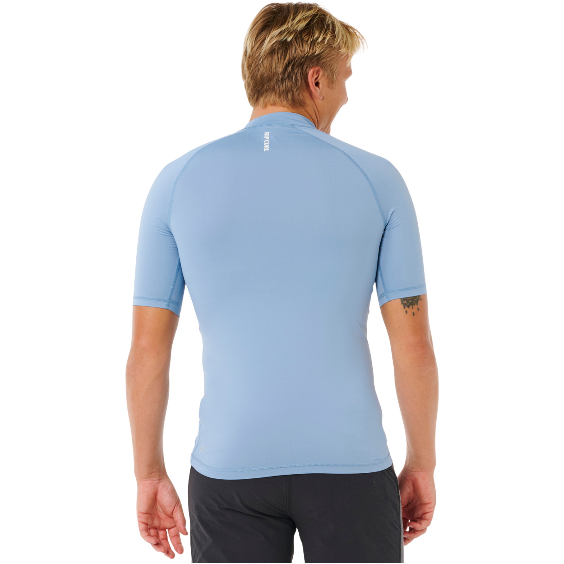 2026 Rip Curl Colete Masculino Streamline UPF De Manga Curta Em Lycra 172MRV - Faded Denim